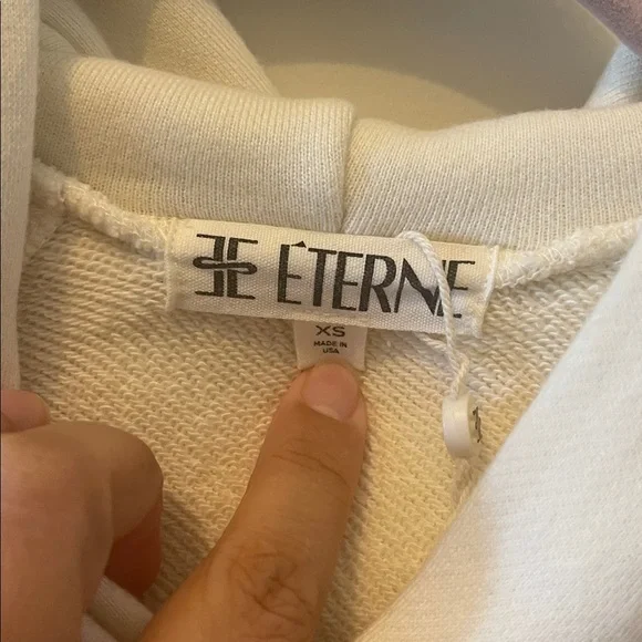 Eterne Shrunken Hoodie Sweatshirt SZ XS - Picture 3 of 6